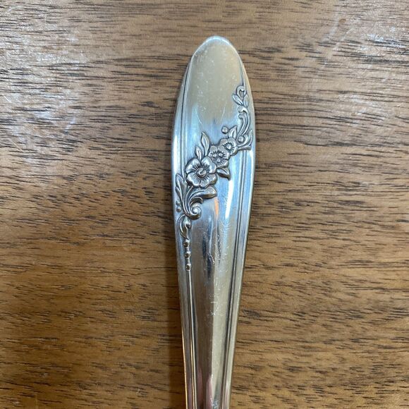 Oneida Silver Pie Cake Pastry Server Queen Bess II pierced floral vintage 1946 - Picture 4 of 6